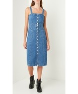 All Saints Elise Button Up Midi Denim Jumper Dress Blue, Sz 00 - $69.38 CAD
