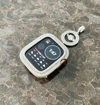 Bling Apple Watch pendant Collar Cadena de Plata Cara Bisel Estuche 40/44MM - £74.24 GBP+