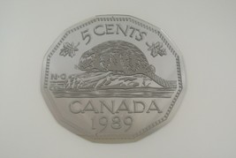 Canadian Nickel Acrylic Mirror Looks Good 5 Cents Beaver Canada 1989 11.5&quot; - $33.68