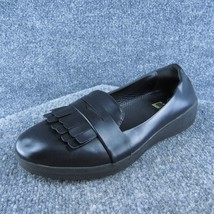 FitFlop Penny Women Loafer Shoes Black Leather Slip On Size 8.5 Medium - £19.46 GBP