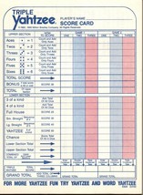 Yahtzee Score Sheets Replacement parts 1 score sheet pad 1990 - $7.69