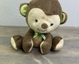 2013 Fisher Price Snugamonkey Monkey Green Bow 7&quot; Plush - $9.89