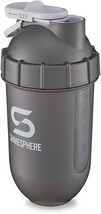 Shakesphere Protein Shaker Bottle Smoothie Cup Clear Window Gun Metal 24... - $21.13