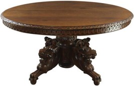 Antique Dining Table Hunting French Renaissance Carved Dragon Legs Pedestal - $3,459.00