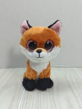 Ty SLICK Fox Pink Ears Glitter Eyes Beanie Boo 6&quot; Plush - $5.93