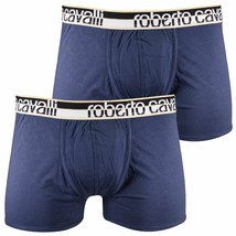 Roberto Cavalli Men&#39;s 2 Pack Blue Stretch Boxer Briefs - Size Extra Small - £10.42 GBP