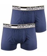 Roberto Cavalli Men&#39;s 2 Pack Blue Stretch Boxer Briefs - Size Extra Small - £10.43 GBP