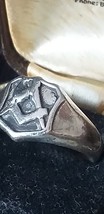 Antique Vintage Edwardian 1910-s Sterling Silver  Masonic Signet Ring UK... - £102.40 GBP