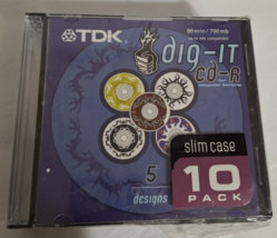 New Lot of 10 TDK 80 MIN 48X dig-it Compatible Music CD•R for Audio Recording - £9.45 GBP