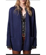 Zadig &amp; Voltaire Marilou Wool Blend Cardigan Pockets, Ecre $398, Sz L, NWT! - $270.79 CAD