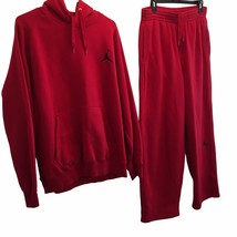 AIR JORDAN Hoodie &amp; Fleece Sweatpants Set Men&#39;s Size Large Combo Outfit - £98.35 GBP