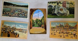 Vintage linen postcards set of 5 - £15.59 GBP