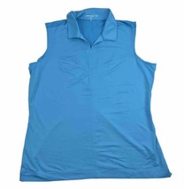 Nike Golf Polo Womens Shirt Size Large Sleeveless Dri-Fit Blue Collared - £12.38 GBP