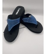 Lukees By Muk Luks  Women’s Sandal Black/Blue New With Tags Size M 7-8 - $17.65 CAD