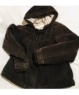 Old Navy Courderoy Jacket Winter Fall Coat Sz L ( 8-10) Fur Lined Brown - £16.52 GBP