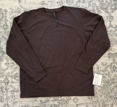 Lululemon Mens Large Pique Oversized Fit Long Sleeve T Shirt Brown Espre... - £43.72 GBP
