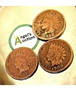 Indian Head Penny 1898, 1899, and 1900  AA20-CNP2133 Antique - £78.27 GBP