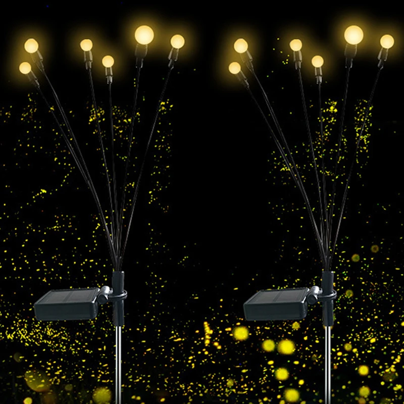 2PCS Solar LED Light Outdoor Firefly Garden Lights scape Lights Firework Lawn Ga - £74.91 GBP