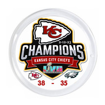 Kansas City Chiefs Super Bowl 57 with score Magnet big round 3in diameter - £5.99 GBP