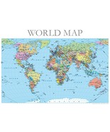 Large World Map Colour A2 Poster Office Globe Picture Print 59cm x 42cm ... - $13.08 CAD