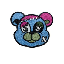 Bear Head Zombie Cartoon. Embroidered Patch. Iron On. Size: 3.9x3.3 inches - £5.45 GBP