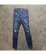 Hollister Jeans Size 1 1R 25 High Rise Super Skinny Medium Blue Distress... - $181.76 MXN