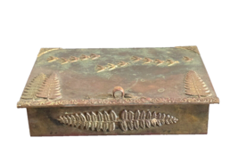 Vintage Enrique Zavala Mexican Rectangular Decorative Lidded Brass Box - £232.66 GBP