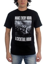 Kr3w Make Every Hour A Cocktail Hour Black White T-Shirt Protest Demonstration - £16.06 GBP