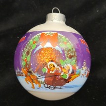Disney Epcot Center 10th Anniversary 1992 Glass Ball Globe Merry Xmas Or... - $24.74