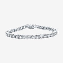 8CT Round Cut Simulated Diamond Tennis Bracelet 7.5&quot; 14K White Gold Plated - £133.93 GBP
