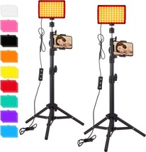 Led Studio Streaming Lights, Portable Video Lighting For Youtube Tiktok Portrait - £34.49 GBP