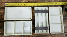 Lot Of 4 VINTAGE 1950s DENTAL MILK GLASS INSTRUMENT TRAYS #39 - £52.00 GBP