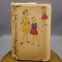 Vintage Sewing PATTERN Simplicity 3287, Child Skirt Blouse and Vest, 1960 Girls - $10.70