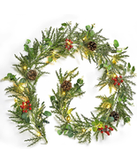 Pre-Lit Christmas Garland with Lights, 6 Feet 20 LED Battery Operated Ch... - $650.15 MXN