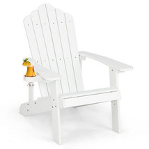 Weather Resistant HIPS Outdoor Adirondack Chair with Cup Holder-White - ... - £141.11 GBP