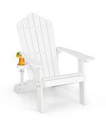 Weather Resistant HIPS Outdoor Adirondack Chair with Cup Holder-White - ... - £143.77 GBP
