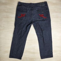 Vintage Y2K Rocawear Baggy Jeans Black Wide Leg Embroidered Skater Size ... - $46.93