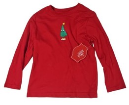 Holiday Time Girls Red  Christmas Tree Long Sleeve Shirt XS (4-5) NWT - $7.91