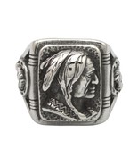 Stainless Steel Indian Brave Head Ring Size 12 - $24.99