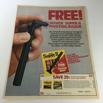 VTG Retro 1983 Schick Super II Blades FREE Pivoting Razor Print Ad Coupon - £14.80 GBP