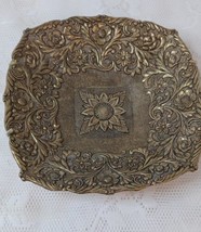 Vintage Brass Bowl Made In Italy Tray Trinket Dish Flowers C T 3 - £23.64 GBP