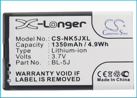 Replacement Battery For Nokia Bl-5J 3.7V 1350Mah Smartphone - £31.31 GBP
