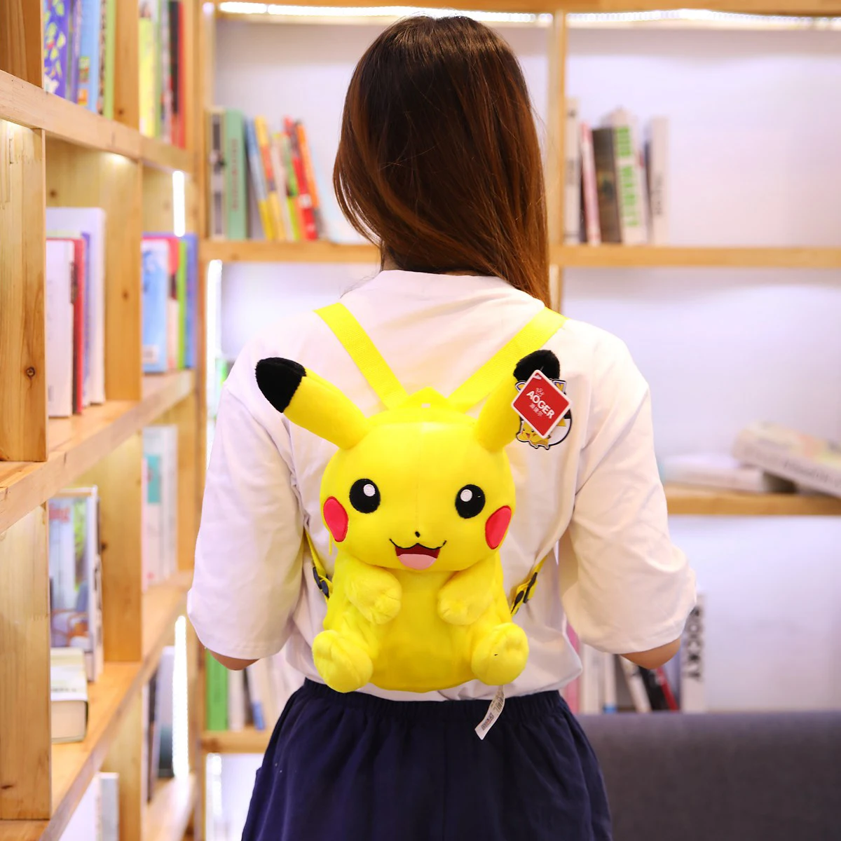Japanese Anime TAKARA TOMY Pokemon Plush Backpack Pikachu Cartoon Figure Pattern - £31.59 GBP