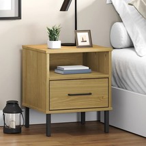 Bedside Cabinet Brown Solid Pine Wood Small Bedside Cabinet - $2,327.89 MXN
