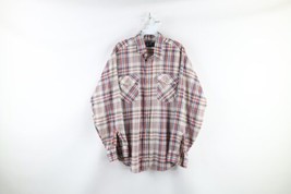 Vintage 70s Levis Mens Size Large Western Rodeo Collared Button Shirt Plaid USA - £35.56 GBP