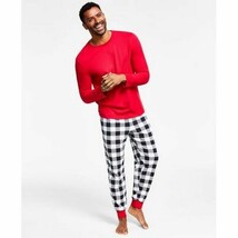 Family Pajamas Mens Thermal Buffalo Check Mix It Set, Size Medium - $22.77