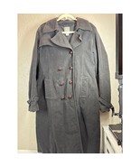 Original Ralph Lauren Polo Jeans Double Breasted Trench Coat Black 1990s... - $175.17 CAD