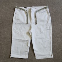 Gloria Vanderbilt All Around Slimming Skimmer Capri Jeans Womens Sz 16 White NEW - £23.73 GBP