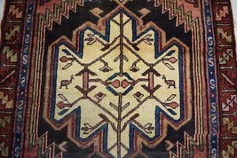 3 x 9&#39;6 Narrow Geometric Vintage Handmade Oriental Wool Runner Animal Rug 3 x 10 - £508.16 GBP