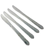 Utica Woodbine 8 1/4&quot; Dinner Knives Stainless Floral Scrolls Set 4 - £12.85 GBP